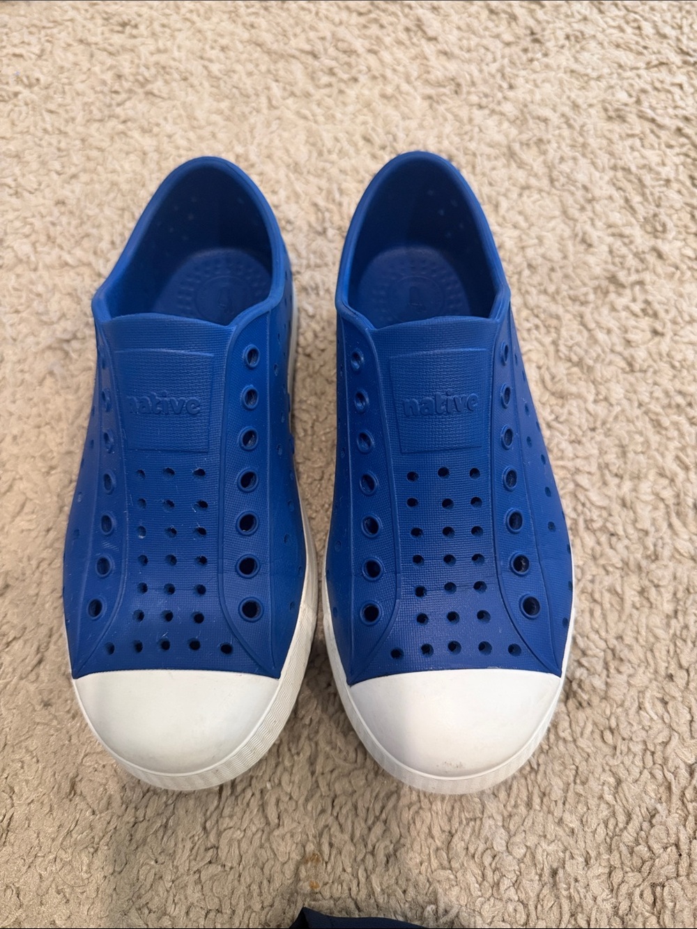 Native Kids Slip-On Water Shoes in Royal Blue with White Toe